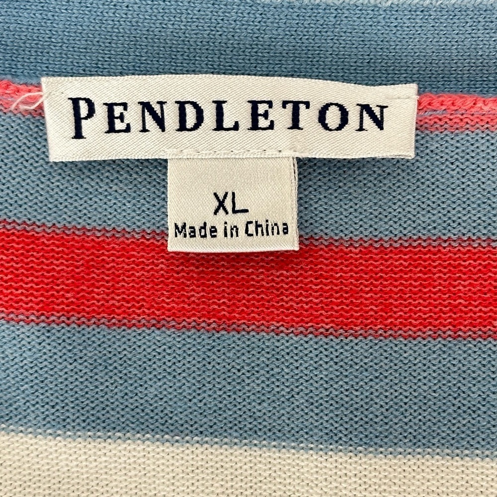 Pendleton Striped Multi Color Lightweight Button … - image 6
